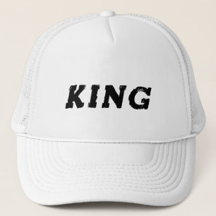 Boné Chapéus Personalizados Rei Texto Branco para Camin