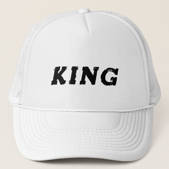 Boné Chapéus Personalizados Rei Texto Branco para Camin (Frente)