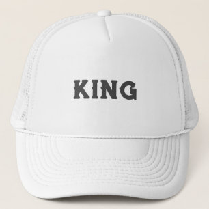 Boné Chapéus Personalizados Rei Texto Branco para Camin