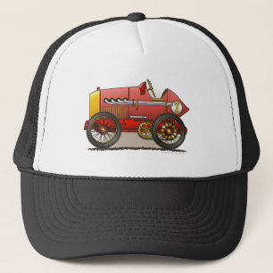 Boné Chapéus vermelhos do carro de corridas do vintage