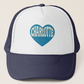 Boné Charlotte NC Retro Heart Design - Vintage Font