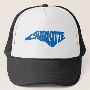 Boné Charlotte North Carolina Retro State Shape Design