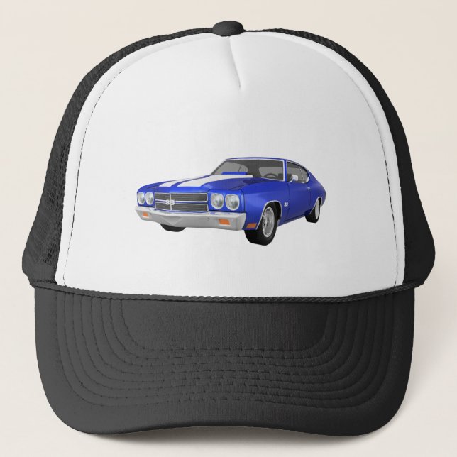 Boné Chevelle 1970 SS: Revestimento azul: (Frente)