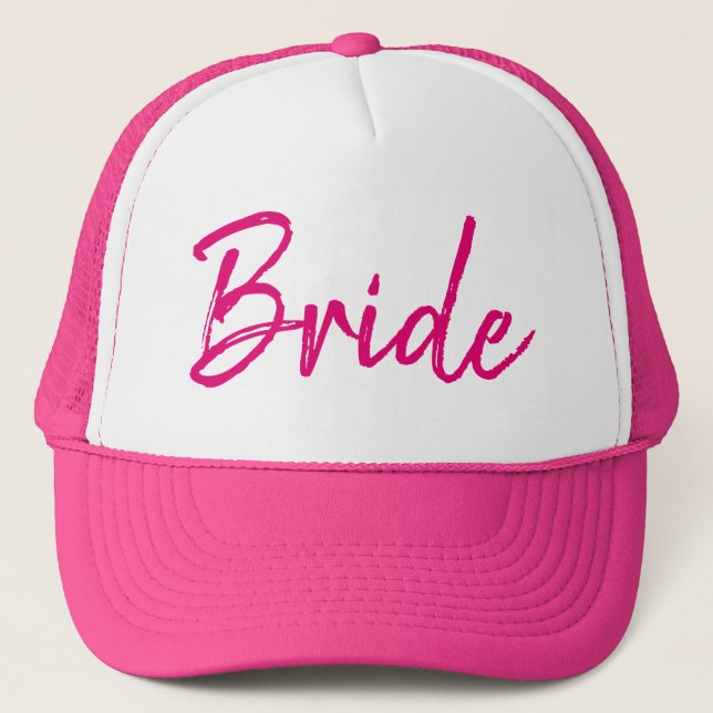 Boné Chic Bride Hot Pink and White (Frente)