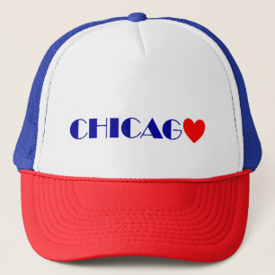 Boné Chicago coeur rouge lettres bleues