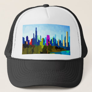Boné Chicago Illinois Skyline por Jon Baran