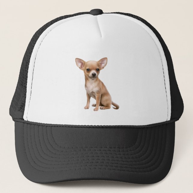 Boné Chihuahua Dog Pet Animal Custom Trucker Hat (Frente)