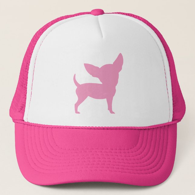 Boné Chihuahua engraçada cor-de-rosa (Frente)