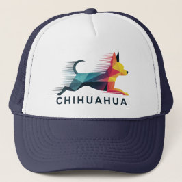 Boné Chihuahua poligonal en amarillo y azul