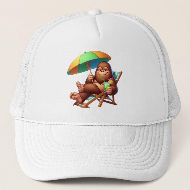 Boné Chill Bigfoot Beach Vibes Funny Summer Sasquatch (Frente)