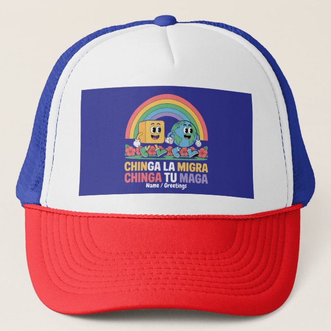 Boné Chinga La Migra Chinga Tu Maga Funny Rainbow (Frente)