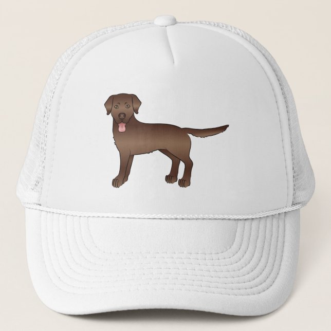 Boné Chocolate Brown Labrador Retriever Cartoon Dog (Frente)