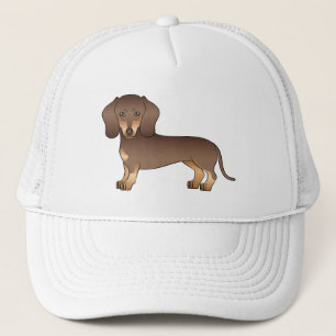 Boné Chocolate E Casaco Suave Design De Cão De Dachshun
