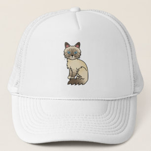 Boné Chocolate Point Tabby Birman / Ragdoll Cartoon Cat