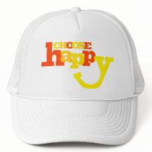 Choose happy orange yellow graphic hat