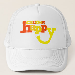 Boné Choose happy orange yellow graphic hat