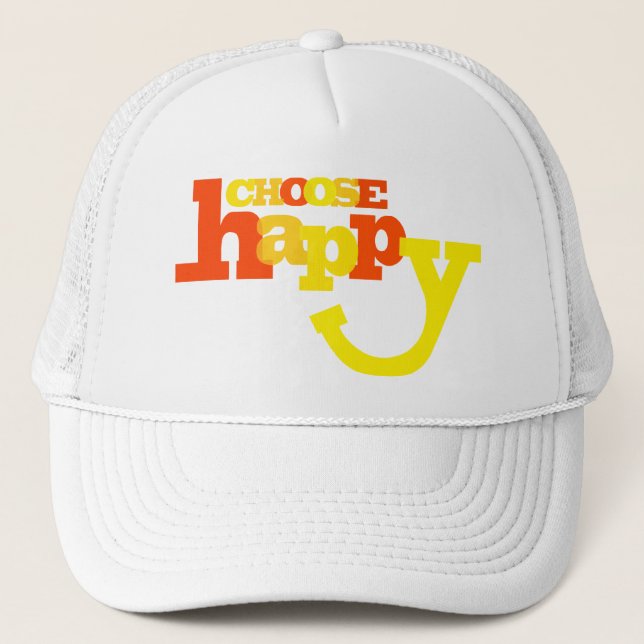 Boné Choose happy orange yellow graphic hat (Frente)