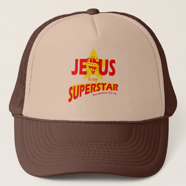 Boné Christian Custom Trucker Cap Jesus is my Superstar (Frente)