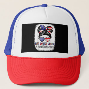 Boné Christian Girl ama Jesus & America Shirt 4th Jul