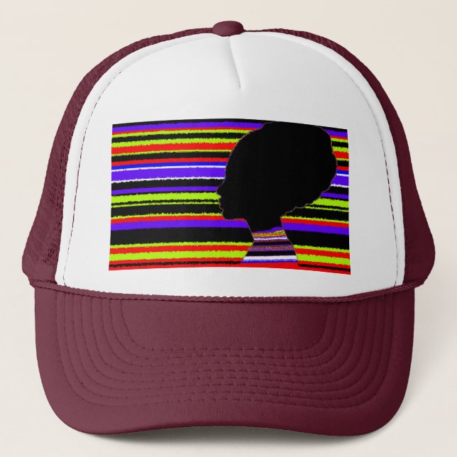 Boné Chromatic Stripe Profile – Pop Art Trucker Cap (Frente)