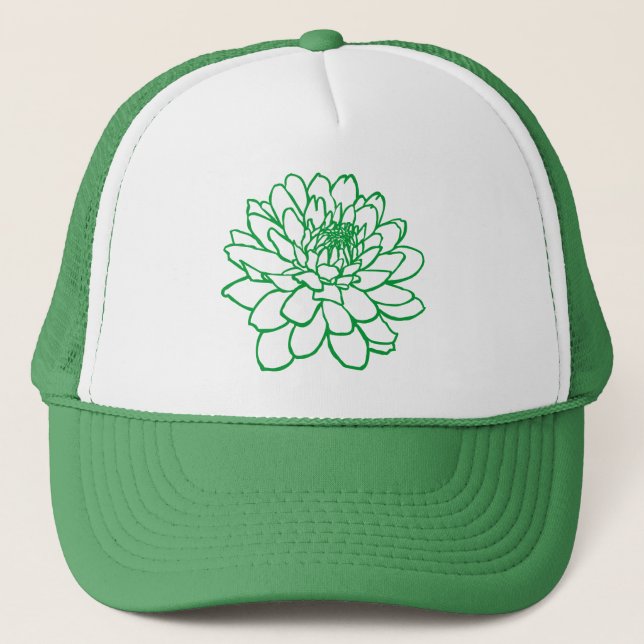 Boné Chrysanthemum Drawing - Grass Green (Frente)