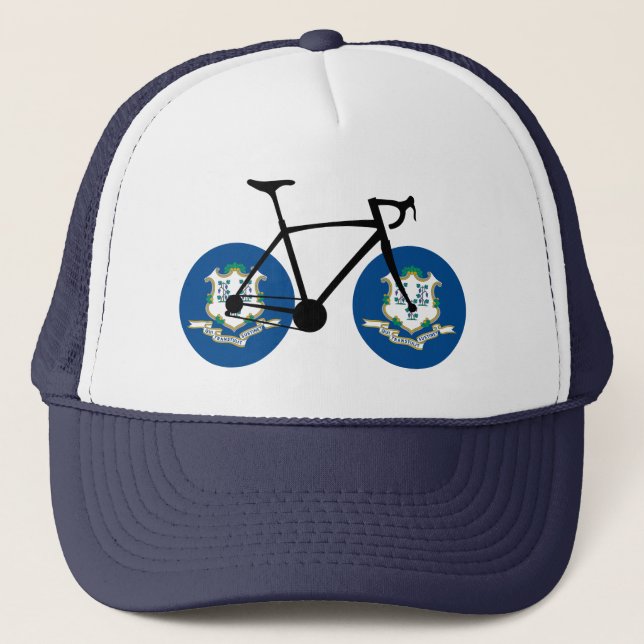 Boné Ciclismo da Bandeira de Connecticut (Frente)