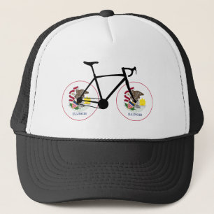 Boné Ciclismo da Bandeira de Illinois