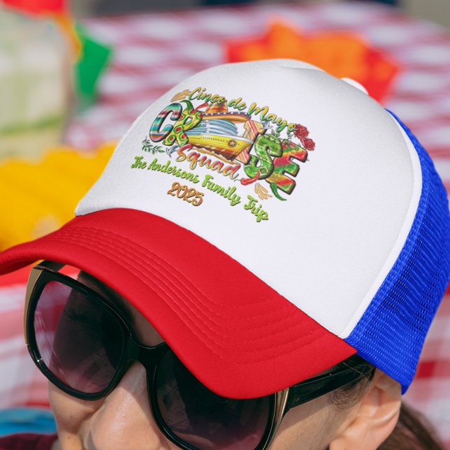 Boné Cinco de Mayo Cruise Camisa Nome e Ano Personaliza (Criador carregado)