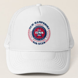 Boné Circular New Hampshire State Patriotic Trucker Hat