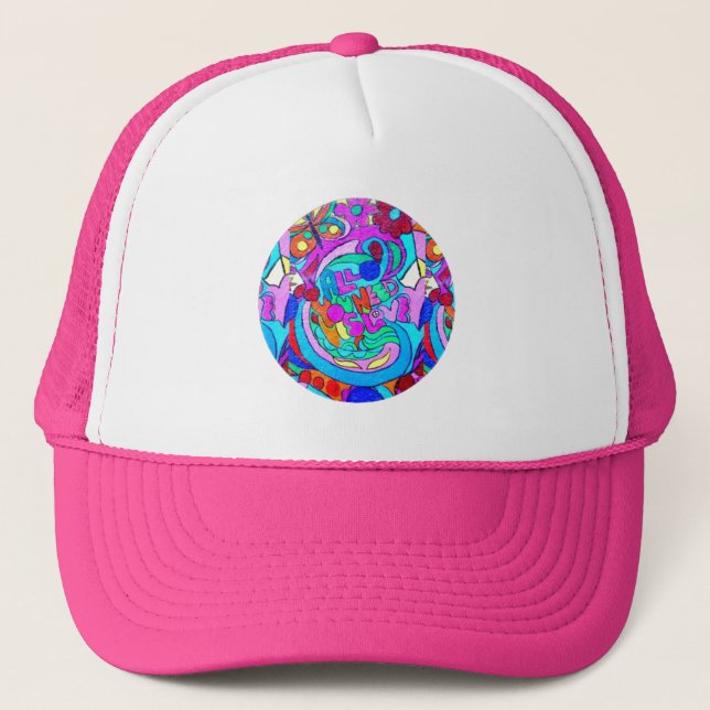 Boné círculo de amor hippie groovy (Frente)