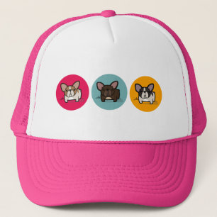 Boné Círculos de Frenchie - azul, ouro & rosa