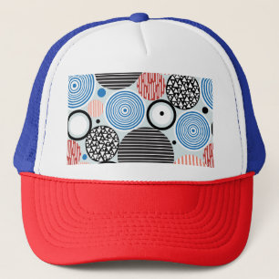 Boné Círculos multicoloridos, design de padrão gráfico.