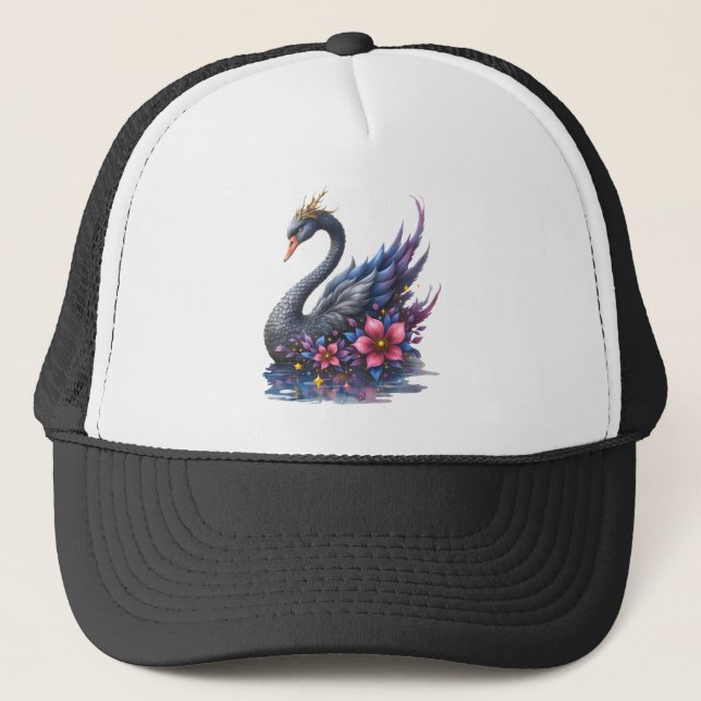 Boné Cisne Lua Coroada – Guardião do Lago Silencioso. (Frente)