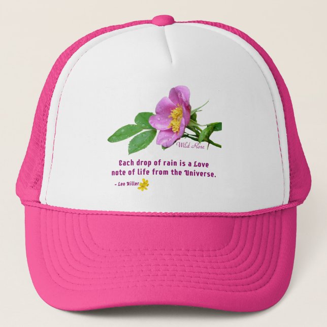 Boné Citação de Chuva de Flores Silvestres Rosa Selvage (Frente)