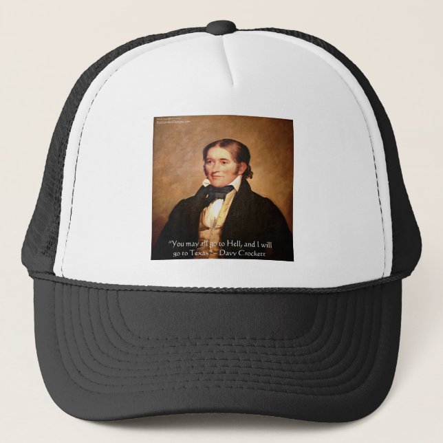 Boné Citação de Humor "Davy Crockett Indo para o Texas" (Frente)