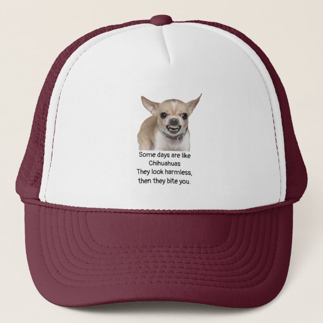 Boné Citação engraçada sobre a vida com cachorro Chihua (Frente)