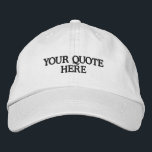 Boné Citação Personalizada Simples<br><div class="desc">Simples Boné Baseball com Cotação Personalizada. Adicione seu favorito ou slogan para um chapéu personalizado.</div>