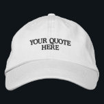 Boné Citação Personalizada Simples<br><div class="desc">Simples Boné Baseball com Cotação Personalizada. Adicione seu favorito ou slogan para um chapéu personalizado.</div>