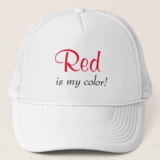 Boné Citação Vermelho É Minha Cor (Frente)