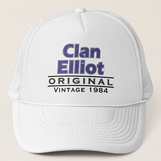 Boné Clan Elliot Vintage Personalize seu aniversário (Frente)