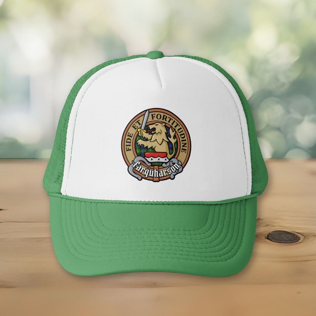 Boné Clan Farquharson Crest sobre Tartan Trucker Hat (Criador carregado)