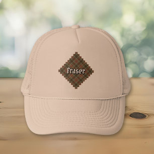 Boné Clan Fraser caçando Tartan Trucker Weathered