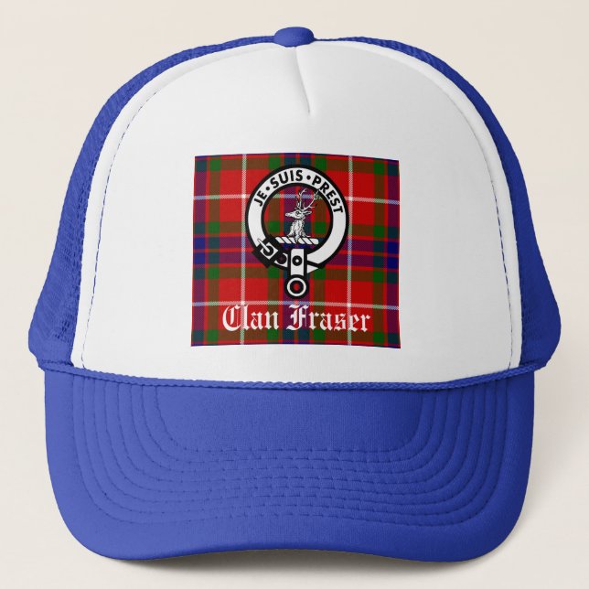 Boné Clan Fraser Crest Crachá e Tartan (Frente)