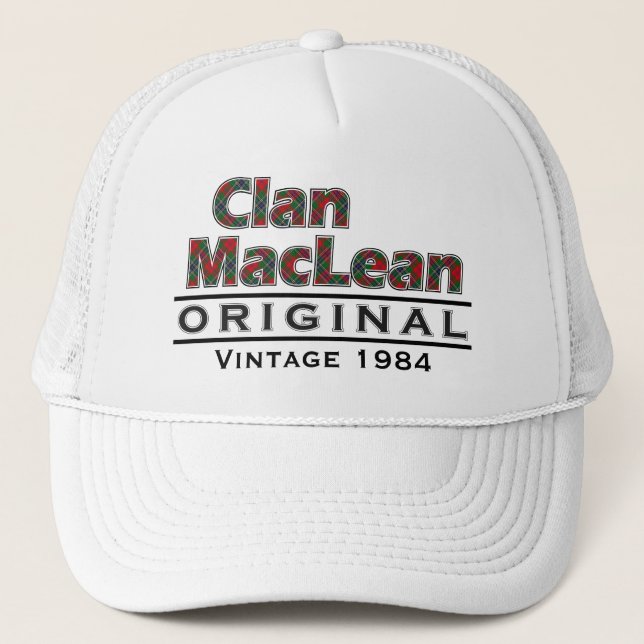 Boné Clan MacLean Vintage Personalize seu aniversário (Frente)