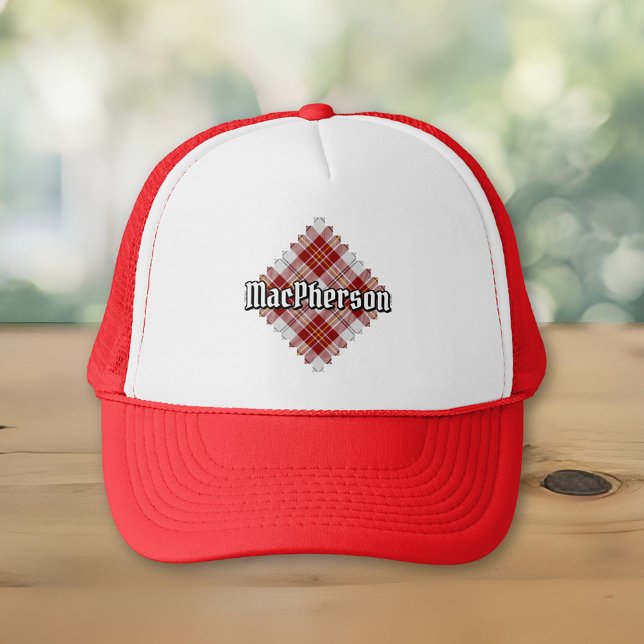 Boné Clan MacPherson Red Vestido Tartan Trucker Hat (Criador carregado)