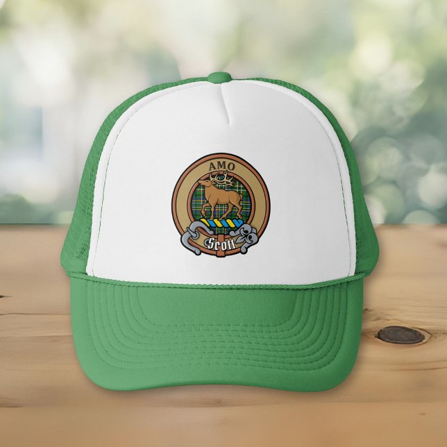 Boné Clan Scott Crest sobre Green Tartan Trucker Hat (Criador carregado)