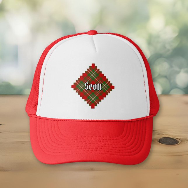 Boné Clan Scott Red Tartan Trucker Hat (Criador carregado)