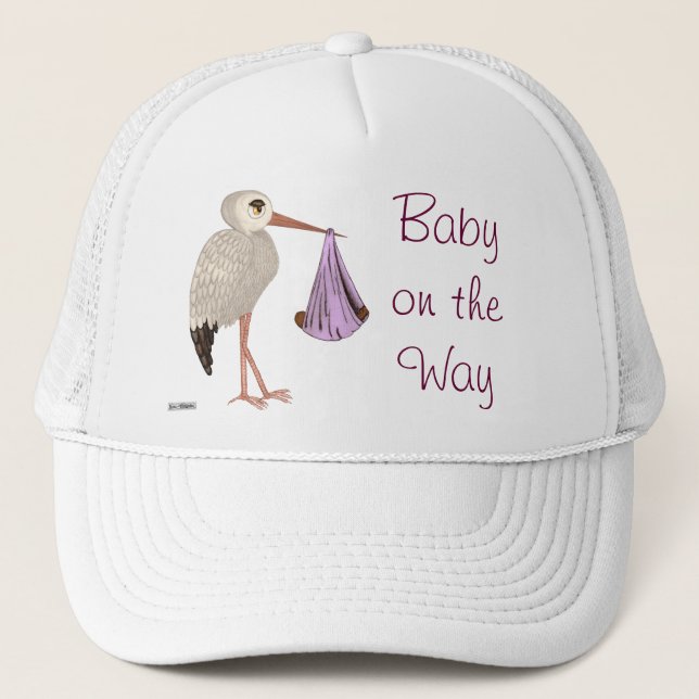 Boné Classic Stork (Pink) 2 (Baby Shower) (Frente)
