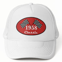 Clássico Retro de Aniversário de 1958 com Bandeira