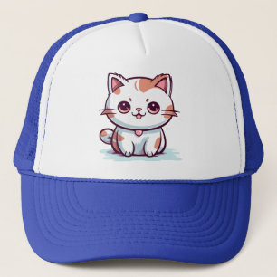 Boné Clipart de Gato Fofo no Estilo Kawaii